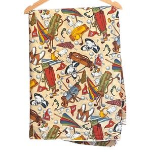 1997 Daisy Kingdom Fabric Art of Golf 6 yards Novelty Print Country Club Preppy